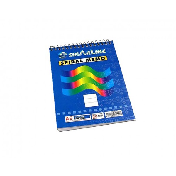 Sinarline SP03512 Top-Spiral Writing Pad 50-sheets - A6 (pc)